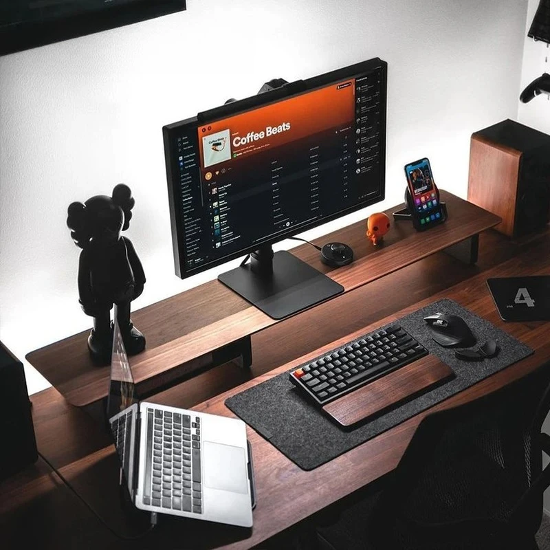 Solid Walnut Monitor Stand-Erg - Desk Setup Workspace 评论和价格